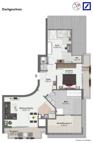 Helle 3-Zimmer-Wohnung in Weil der Stadt mit schöner Aussicht – 71263 Weil der Stadt – Vorschaubild 7