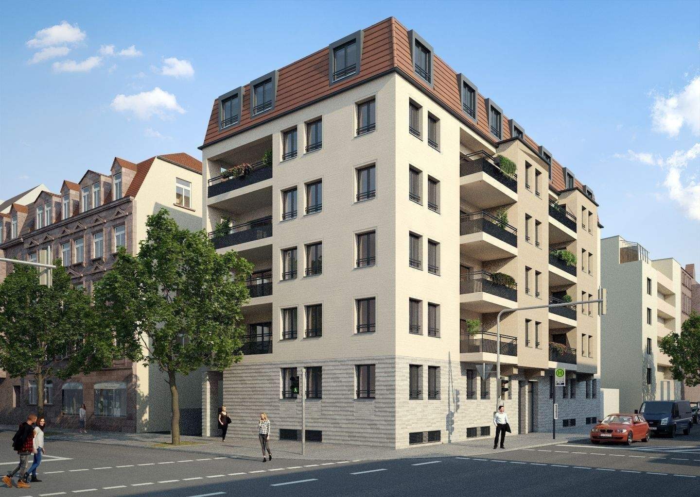 Wohnen und Leben mittendrin - auch als perfekte Kapitalanlage. AfA 5% p.a. + 18 €/m² Mietgarantie. Nähe U-Bahn, Balkon, TG, Aufzug, Top Infrastruktur – Nürnberg – Bild 1 von 9