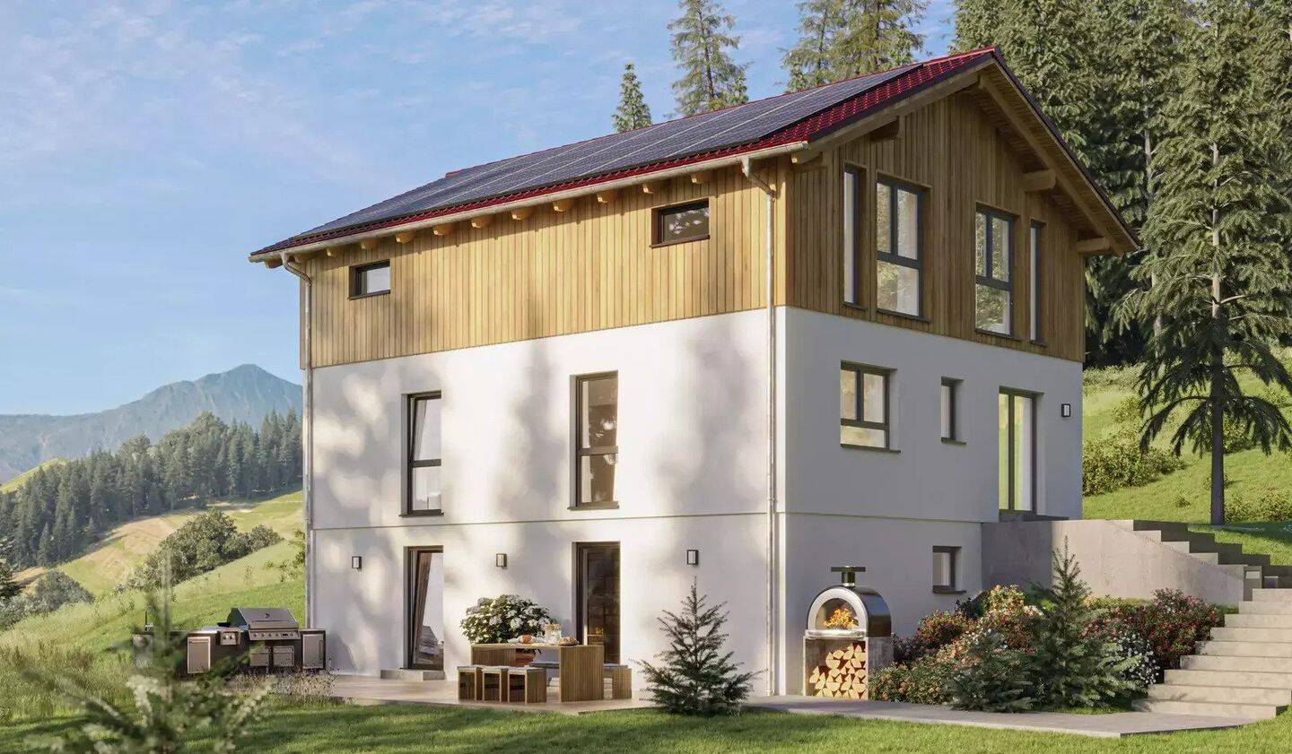 IHR TRAUMHAUS -HOLZVERKLEIDET MIT SATTELDACH UND KELLER – Herbstein – Bild 1 von 9