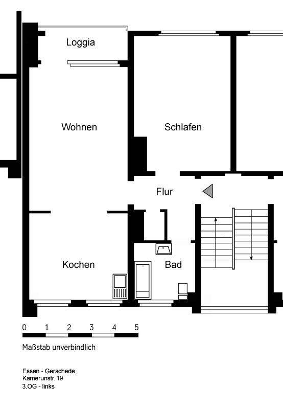Demnächst frei! 3-Zimmer-Wohnung in Essen Gerschede – Essen – Vorschaubild 2