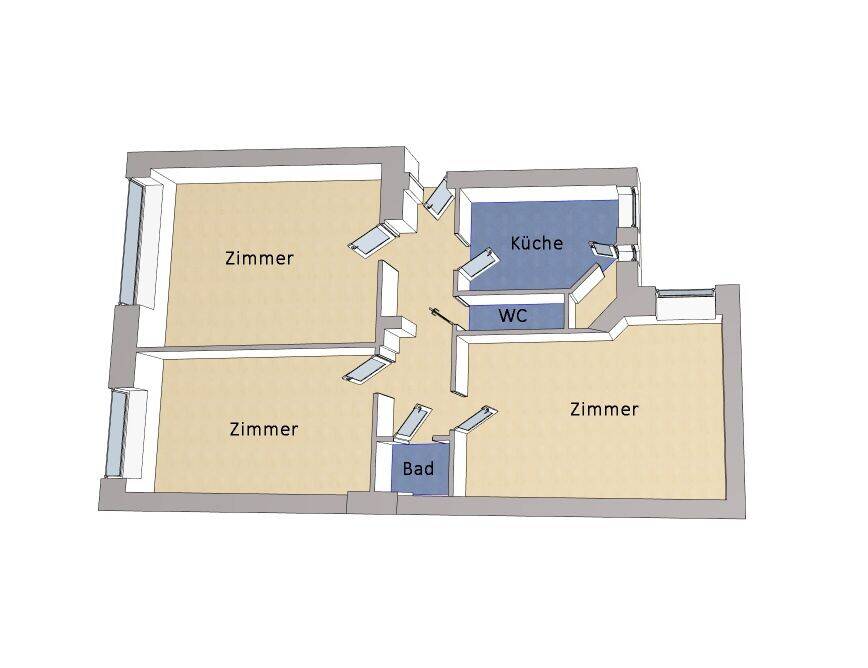 IMMOBERLIN.DE - Frisch sanierte vermietete Altbauwohnung in angenehmer Stadtlage – Berlin – Vorschaubild 7