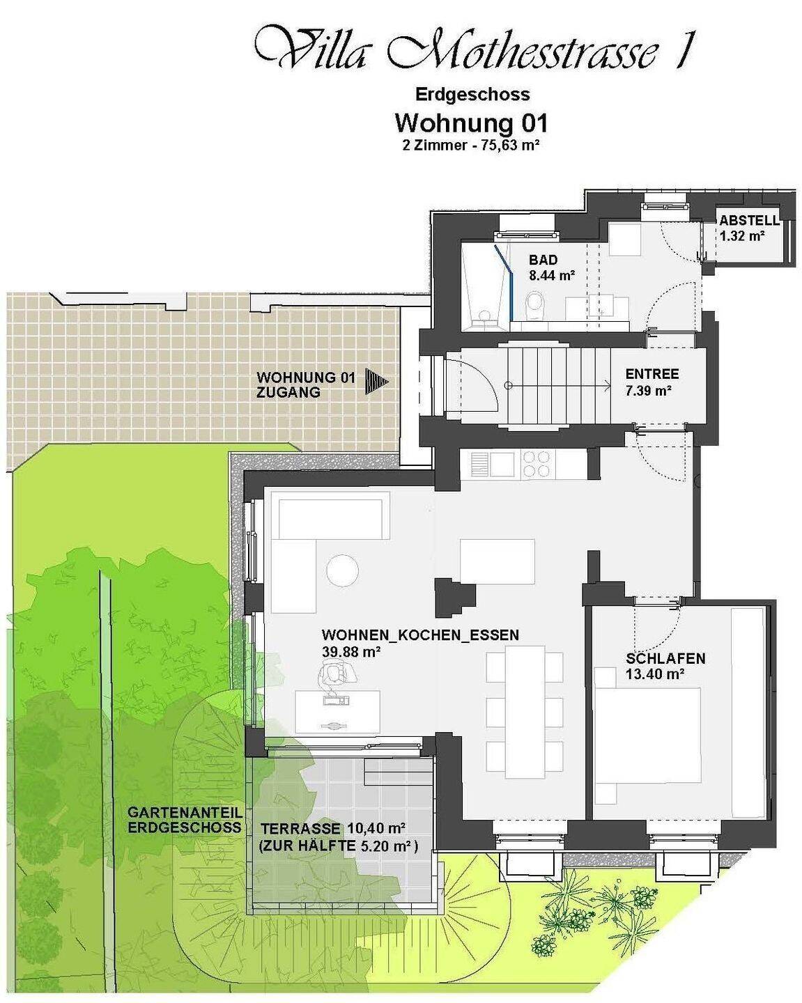 Voll möblierte Traumwohnung mit Terrasse + Gartennutzung + Stellplatz – Leipzig – Vorschaubild 9