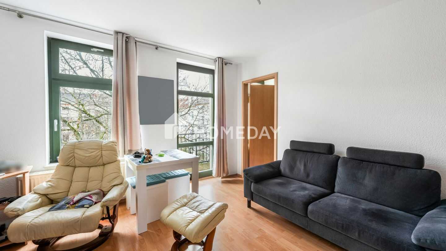 Altbauflair & Sonnenbalkon - Sehr gepflegte 2-Zimmer-Wohnung im sanierten Denkmal – Leipzig – Vorschaubild 3