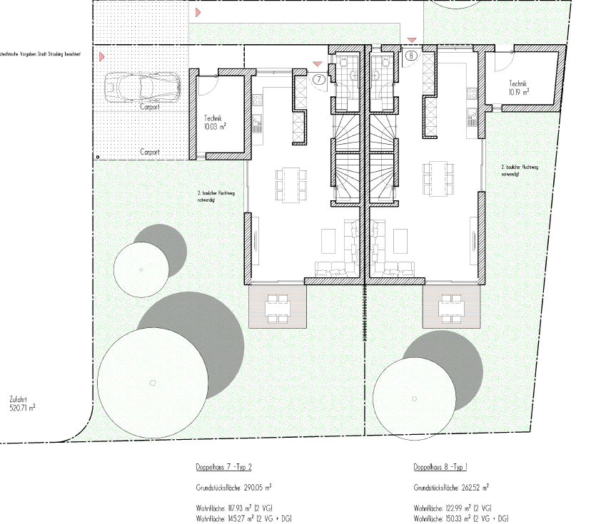 Neubau-Doppelhaus (KfW 55) – Attraktive Kapitalanlage in Straubing – Straubing – Bild 1 von 5