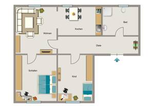 3-Zimmer-Wohnung in Duisburg Bergheim – 47228 Duisburg – Vorschaubild 2