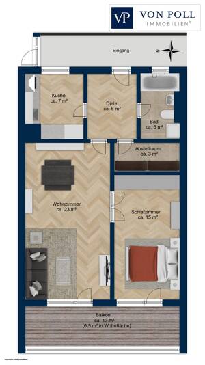 Attraktive 2-Zimmer-Wohnung in ruhiger Lage in Johanneskirchen – 81927 München – Vorschaubild 7
