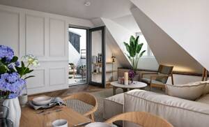 Exclusives Penthouse mit Lift direkt in die Wohnung, Dachterrasse, 3-Zi., Tageslicht-Bad, Gäste-WC, Lift – 81827 München – Vorschaubild 3