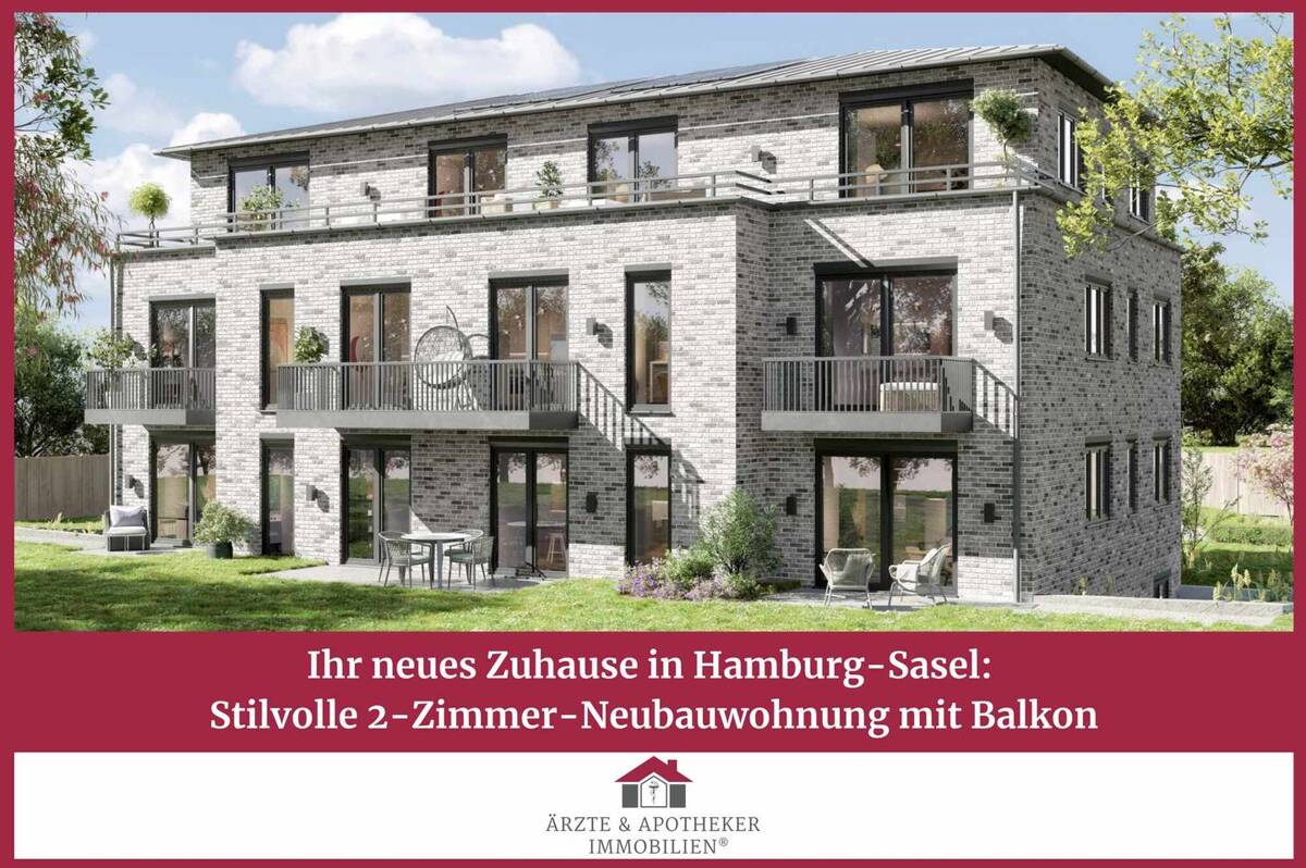 Ihr neues Zuhause in Hamburg-Sasel: Stilvolle 2-Zimmer-Neubauwohnung mit Balkon – 22395 Hamburg – Bild 1 von 9
