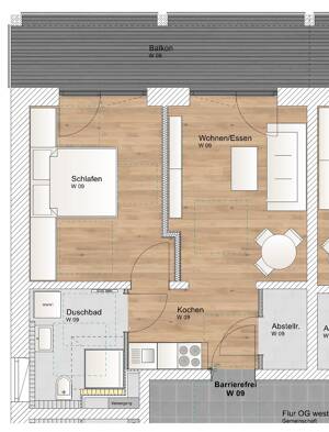 2 Zimmer Wohnung mit Nordbalkon