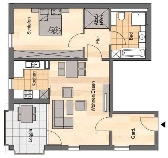 Erstbezug - 2 Raum-Wohnung mit Loggia, Badewanne+Dusche – Jena – Vorschaubild 3