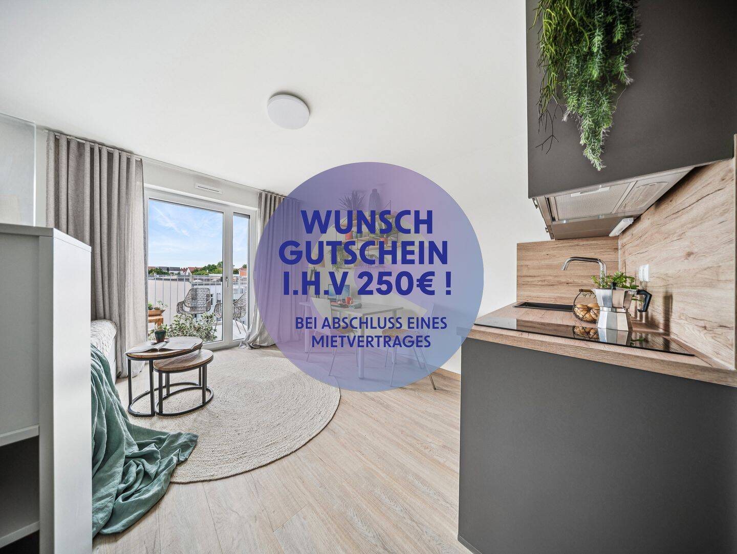Wir schenken dir 250€ - 1-Zimmer-Wohnung nahe Campus