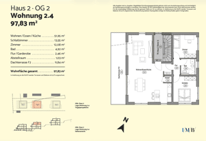 3-4 Zimmer Penthaus, Neubau ETW Würzburg, 97,83 qm, provisionsfrei – 97076 Würzburg – Vorschaubild 5