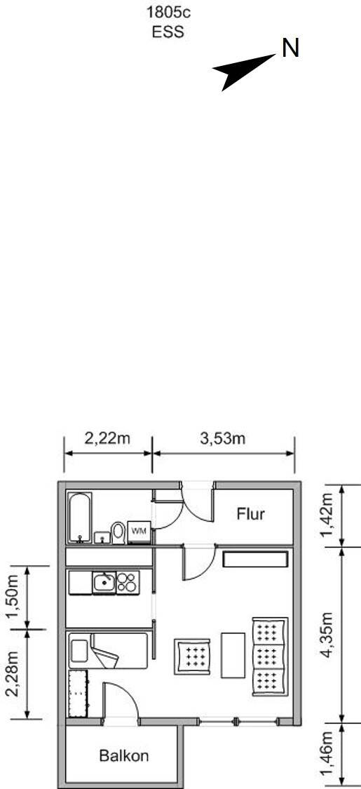 Singlewohnung mit Balkon und Aufzug vorhanden