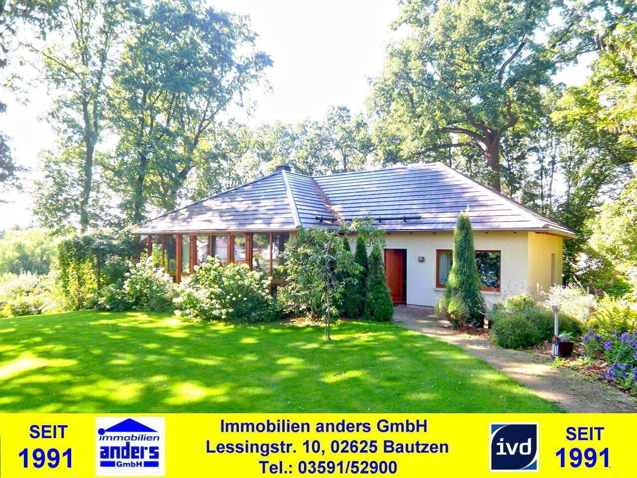 Modernes EFH im Bungalowstil mit Terrasse - Bad mit Wanne und Dusche - Kamin - EBK - Doppelcarport - nahe Bautzen – Obergurig – Bild 1 von 9