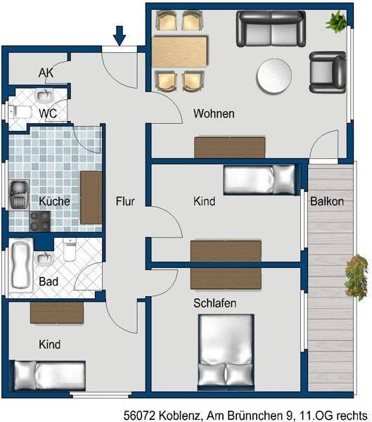 Wohnen über den Dächern von Koblenz - 4 Zimmer mit traumhafter Aussicht – Koblenz – Vorschaubild 7