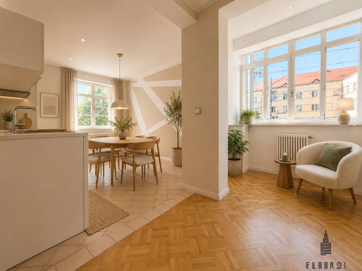 Bezugsfreie 3-Zimmer-Wohnung mit Balkon, Stellplatz & Einbauküche – Dresden – Vorschaubild 3
