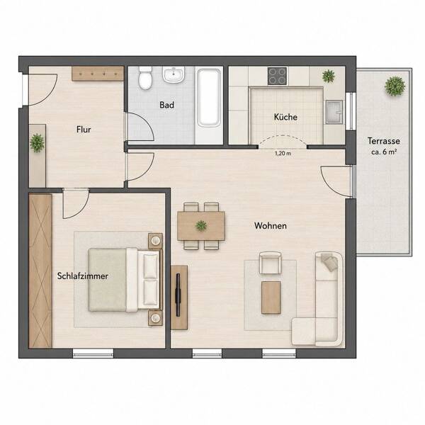 Etagenwohnung in 83646 Bad Tölz mit 42 m² kaufen