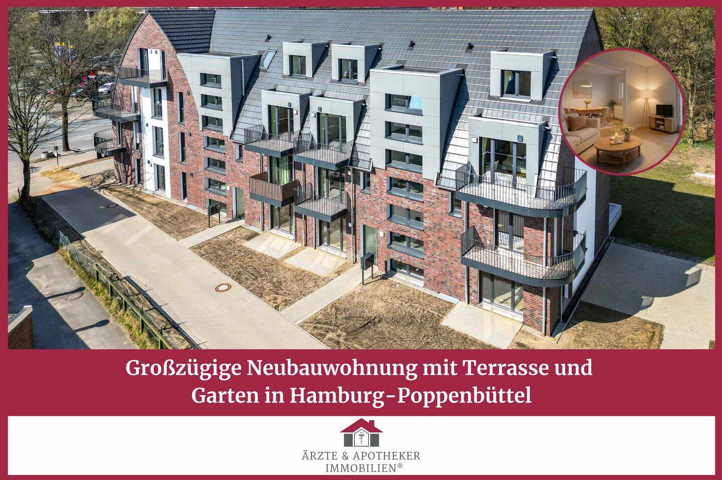 Großzügige Neubauwohnung mit Terrasse und Garten in Hamburg-Poppenbüttel