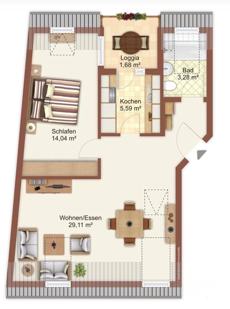 stilvolle 2-Zimmer-DG-Wohnung mit beeindruckender Raumhöhe - zentral in Mz-Kastel, von privat – Wiesbaden – Vorschaubild 2