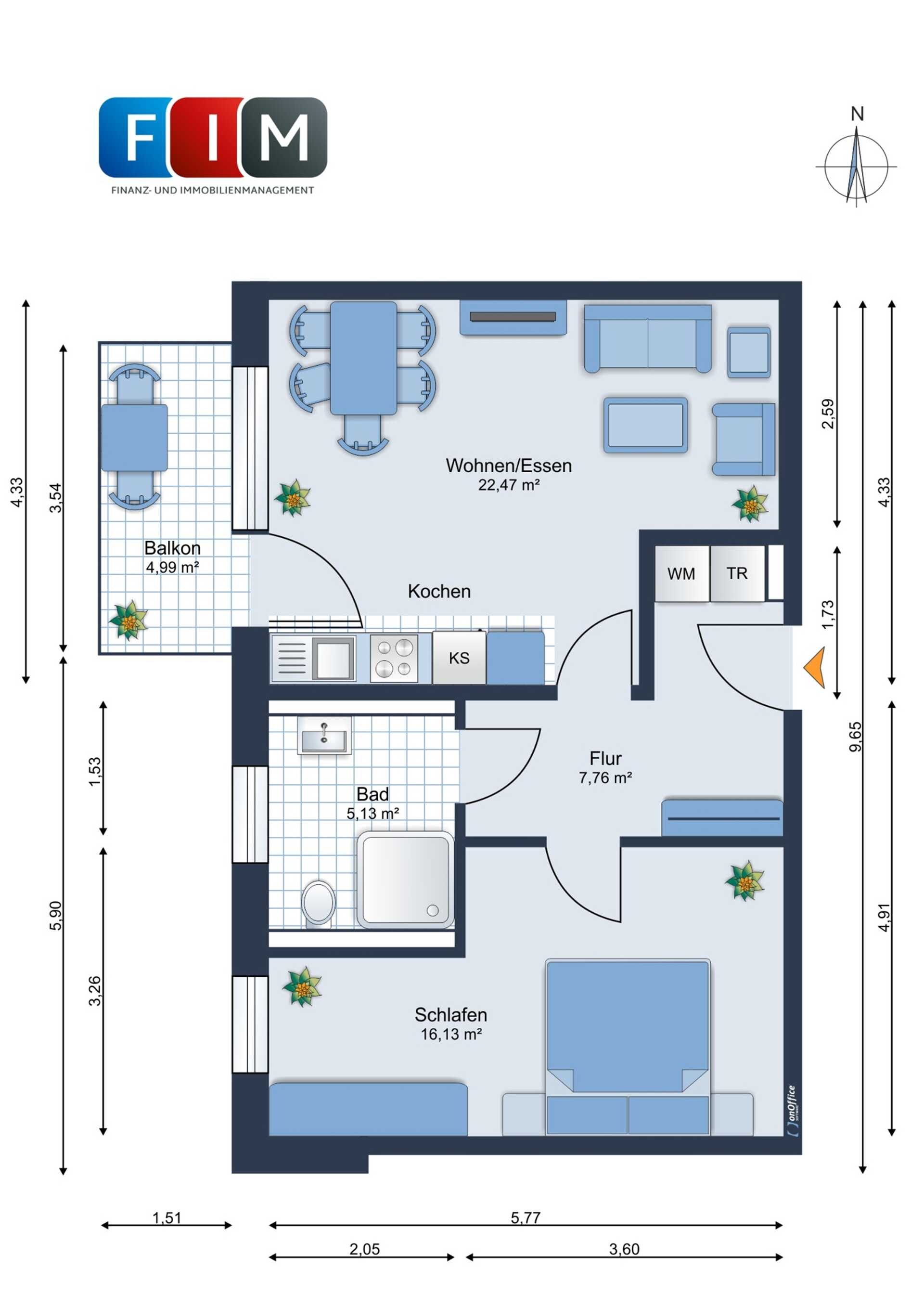 Etagenwohnung in 49324 Melle mit 52,74 m² kaufen