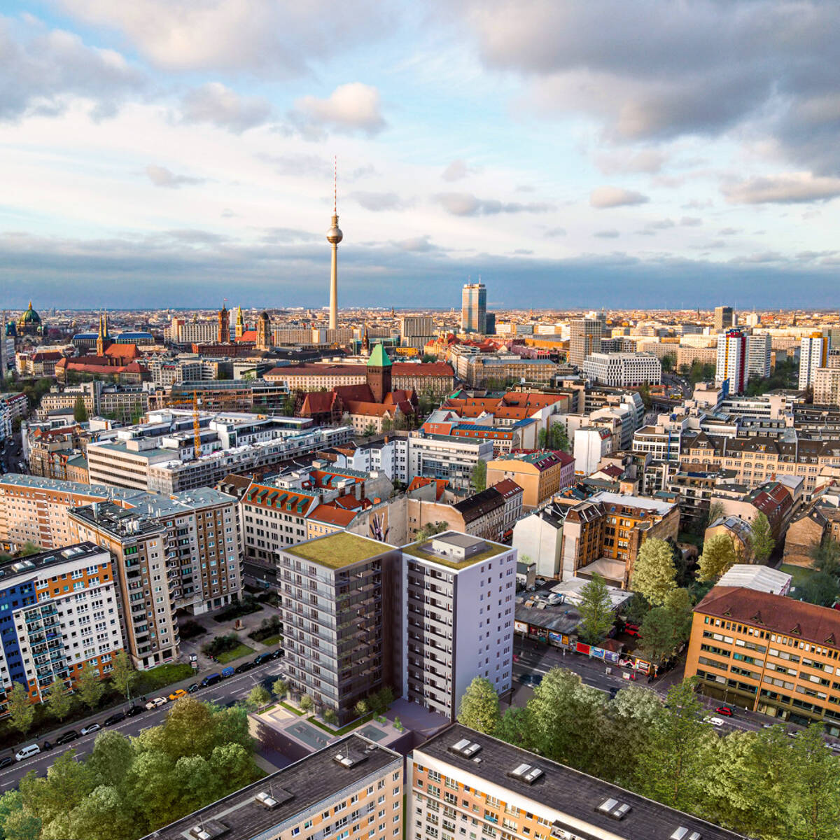 Mitte: Köpenicker Str: VERMIETETE 4-Zi-NEUBAU-Whg -10. OG - 92 m² - 2 BALKONE - SOFORT zu VERKAUFEN – 10179 Berlin – Bild 1 von 9