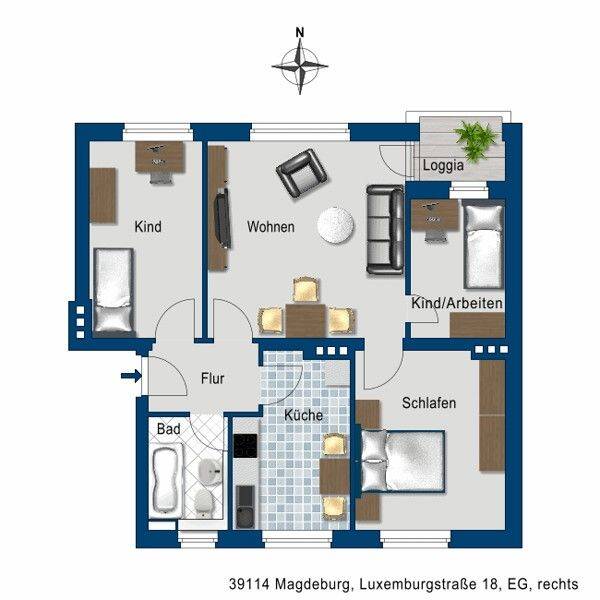3,5 Zimmer Wohnung frisch für Sie renoviert! – Magdeburg – Vorschaubild 2