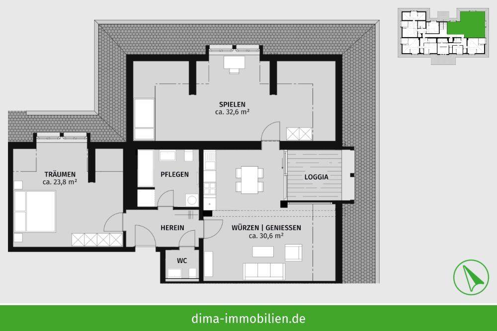 ERSTBEZUG Parkstadt Leipzig | Loggia, Vollbad, Gäste-WC, Parkett, Fußbodenheizung, Stellplatz, Lift – Leipzig – Vorschaubild 2