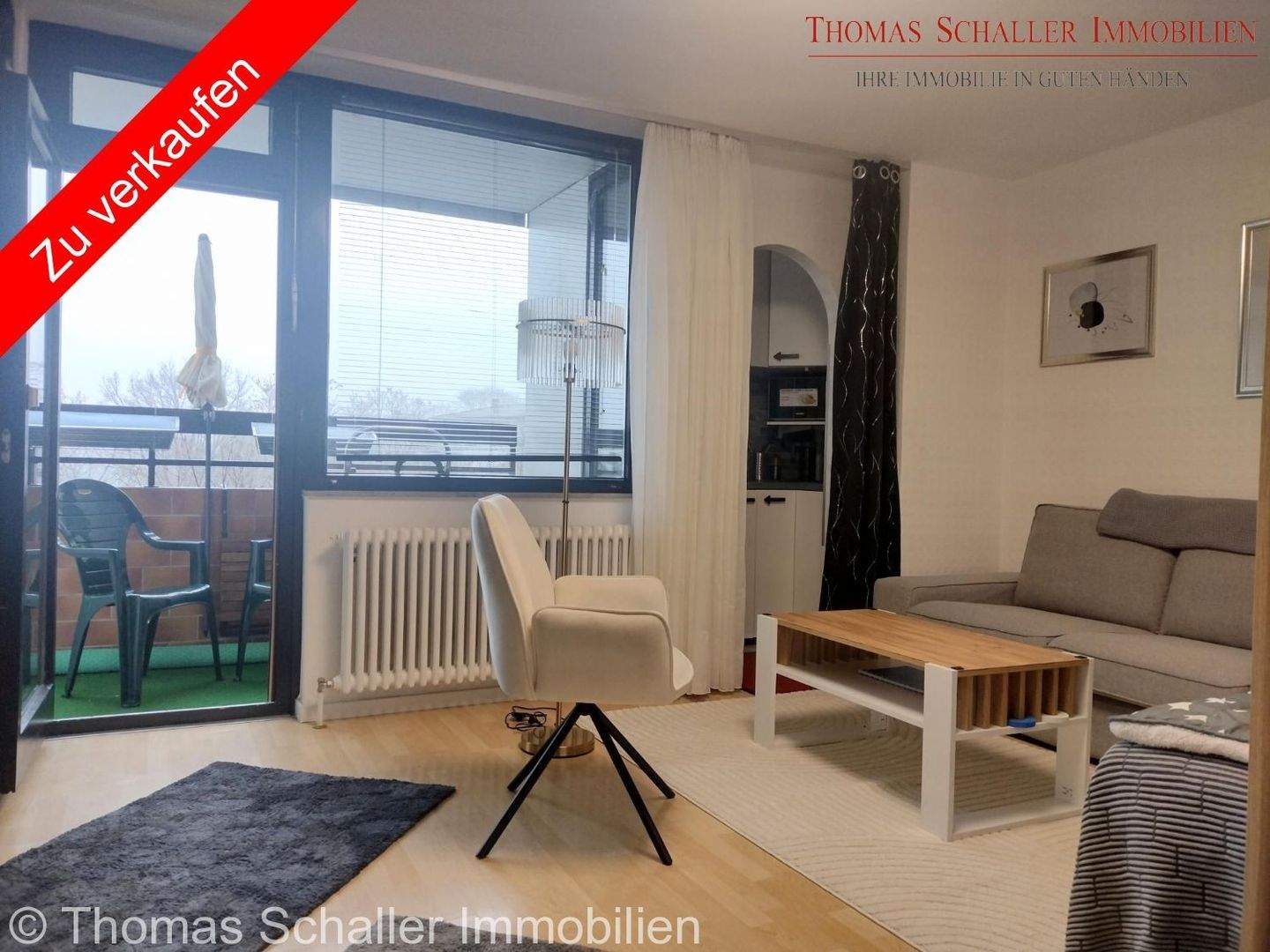 Top-renovierte & voll möblierte 1-Zimmer-Wohnung mit Balkon direkt am Wöhrder See – Nürnberg – Bild 1 von 7