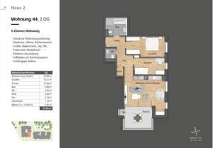 Moderne 3-Zimmer-Wohnung mit Balkon (2. OG mit Aufzug) - Erstbezug – 73230 Kirchheim unter Teck – Vorschaubild 2