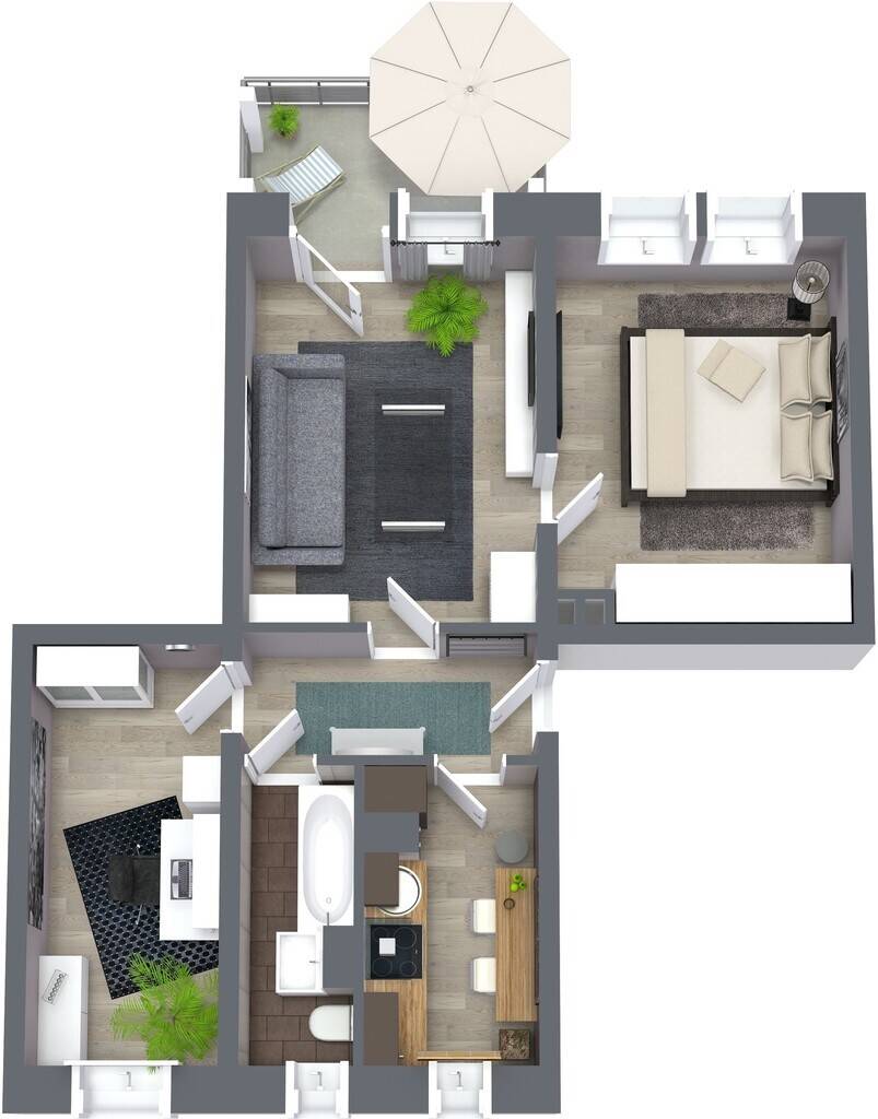3-Raum-Wohnung mit Balkon in grüner Wohnlage – Chemnitz – Vorschaubild 4