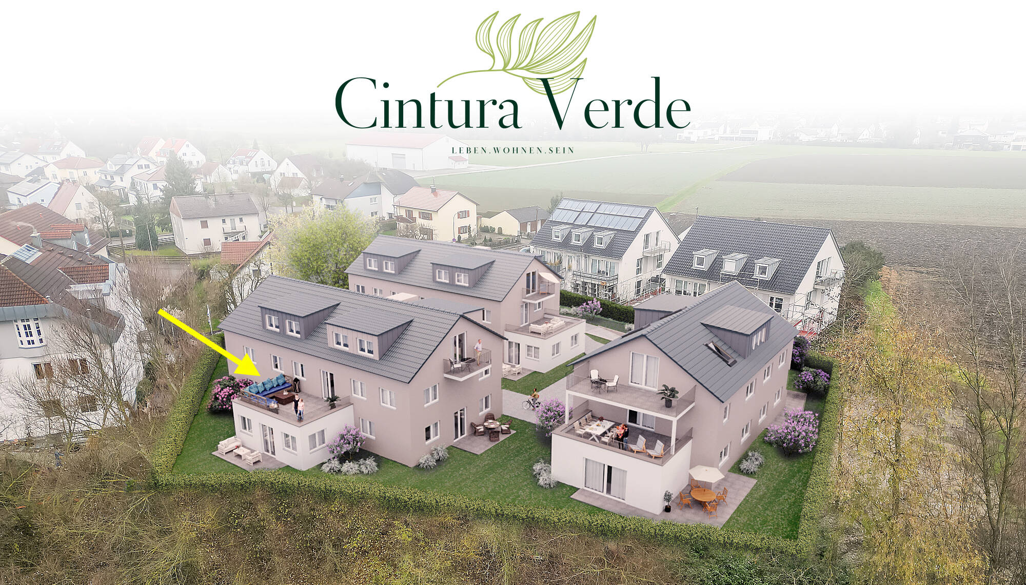 NEUBAU: Ingolstadt-Süd (Hundszell) 3-ZKB-Wohnung im 1. OG mit Aufzug und Süd-Dachterrasse (26,87m²!) – Ingolstadt – Bild 1 von 3