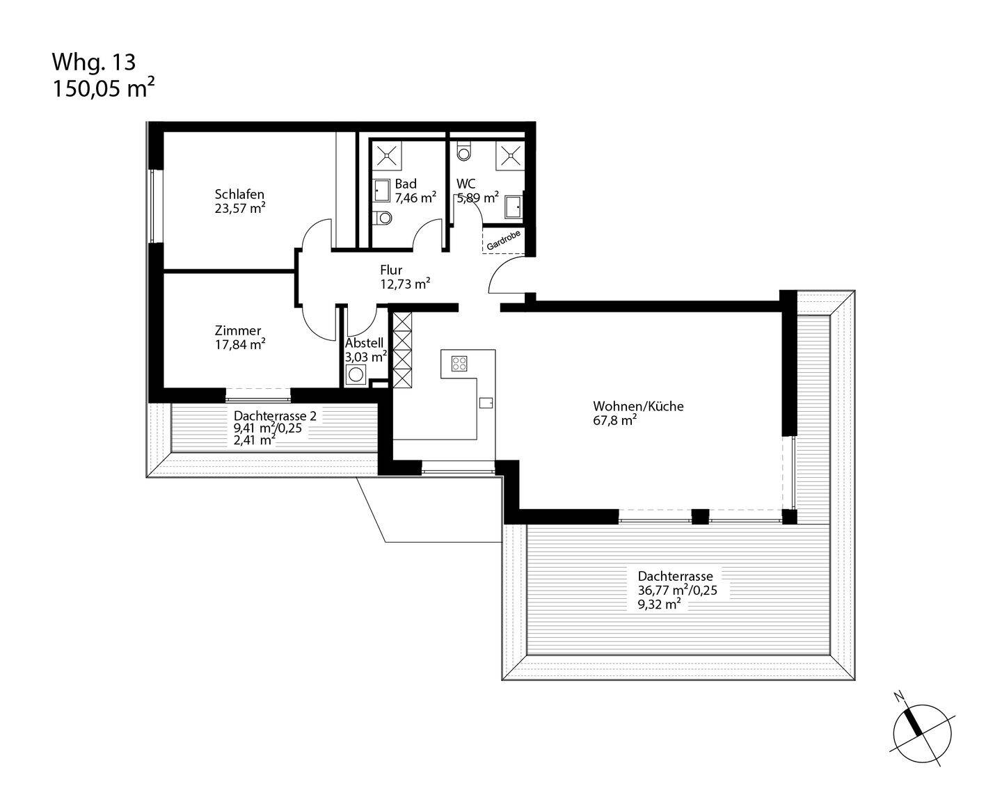 EICHE43 + Neubau zwischen Stadt und Grün + Penthouse mit Dachterrasse – Kiel – Vorschaubild 8