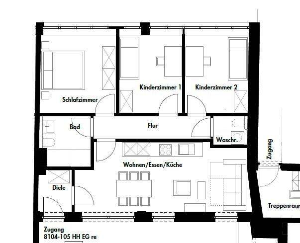 Wohnen wie im Zweifamilienhaus: 4-Zimmer-Stadtwohnung mit Terrasse und Innenhof
