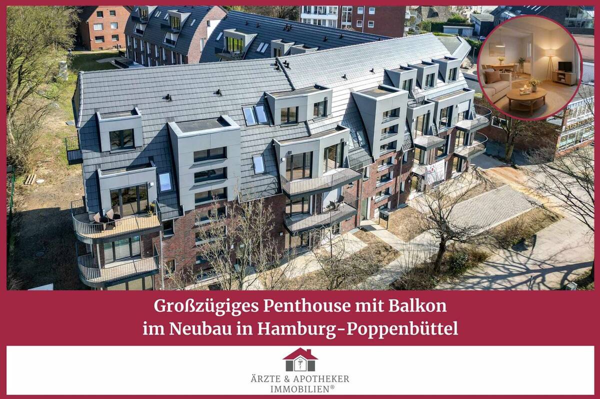Großzügiges Penthouse mit Balkon im Neubau in Hamburg-Poppenbüttel – 22399 Hamburg – Bild 1 von 9