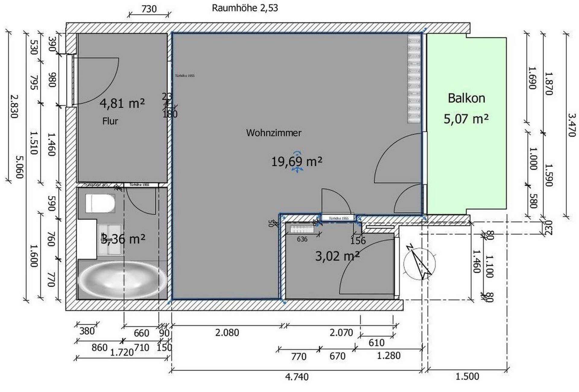 Etagenwohnung in 82140 Olching Neu-Esting mit 33 m² kaufen