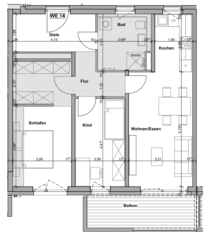 Moderne 3-Zimmer-Neubauwohnung mit Balkon, hochwertiger EBK & Stellplätzen in Schwaig bei Nürnberg