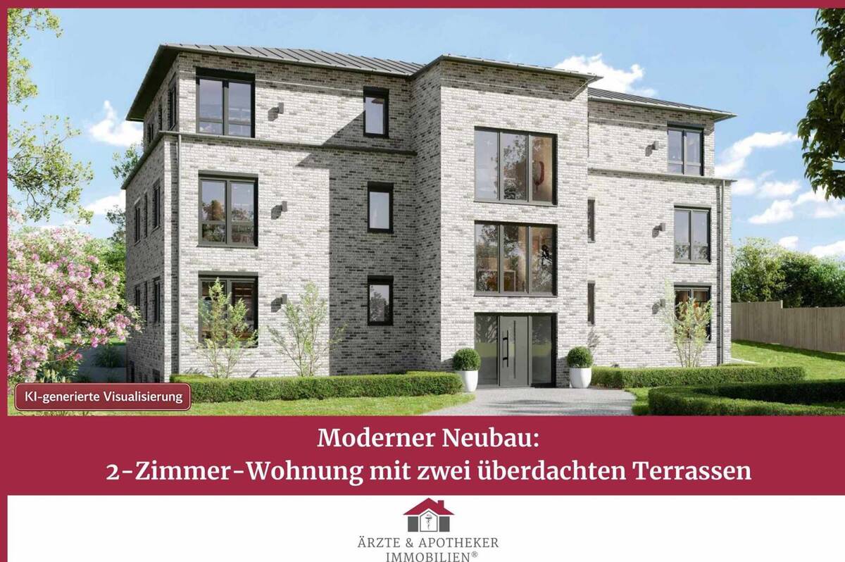 Moderner Neubau: 2-Zimmer-Wohnung mit zwei überdachten Terrassen – 22395 Hamburg – Bild 1 von 9