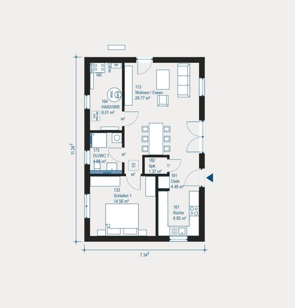 Bungalow in 68307 Mannheim mit 66,92 m² kaufen