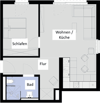 "Wohnen ohne Nebenkosten" Appartement, Balkon/Terrasse, Einbauküche, barrierefrei – Neu-Ulm – Vorschaubild 8