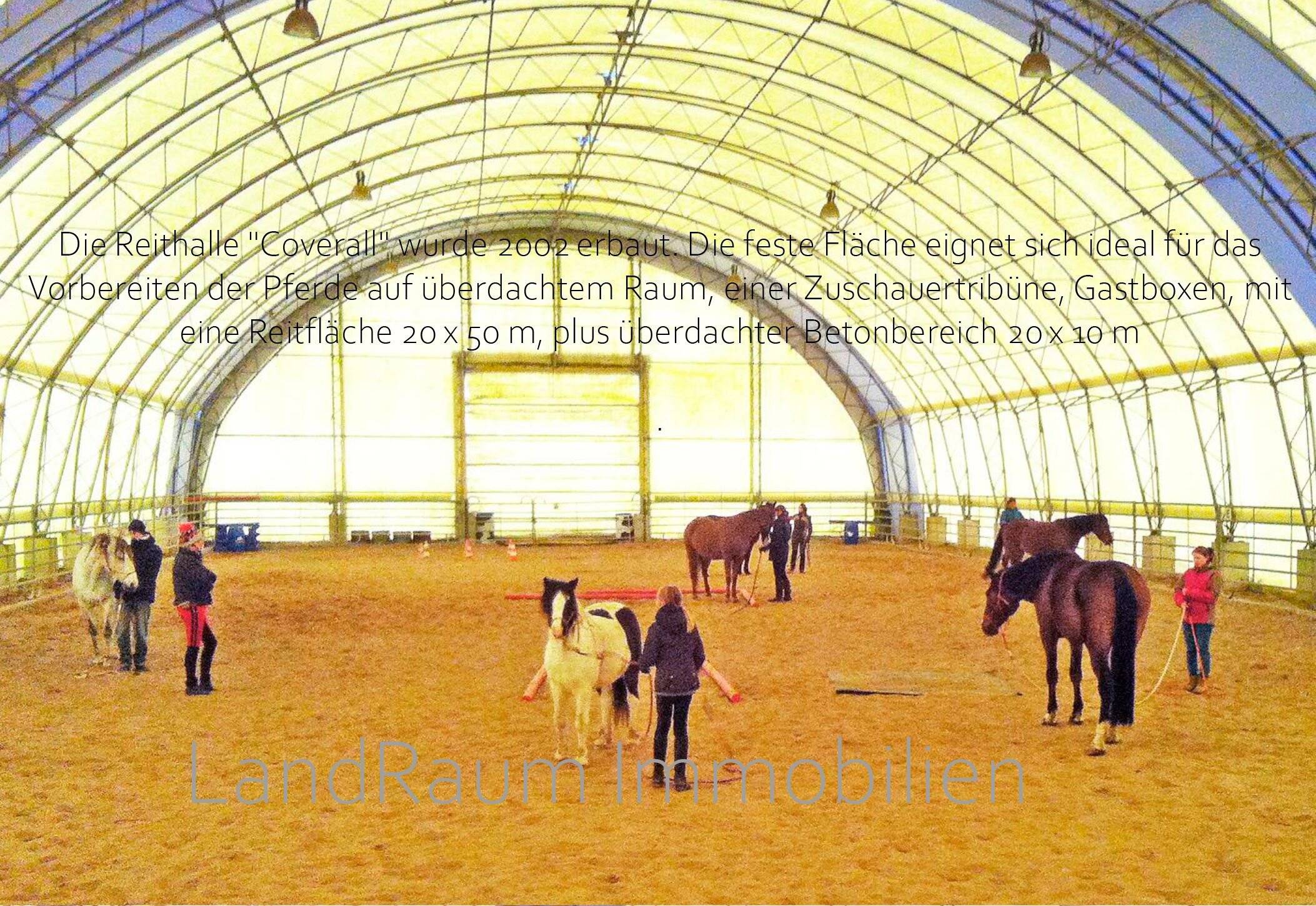 Pferdehof - Reitanlage, 4 FeWo, 10 ha Land + ca. 5,2 ha Pachtland, Reithalle 20 x 60 m + Aussenreitplätzen, Laufstall 16 Pferde+4 Boxen, g – Dreetz – Vorschaubild 4
