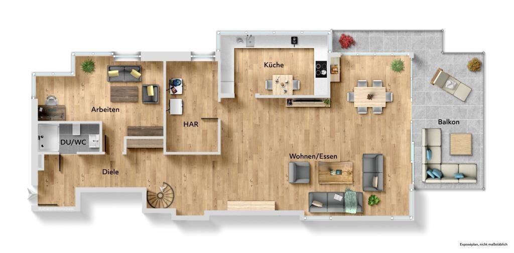 Extravaganter Wohntraum! Luxuriöse 5,5 Zimmer-Maisonette für gehobene Ansprüche! – Stuttgart – Vorschaubild 3