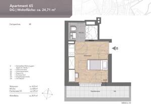 Dachterrassentraum: 1-Zimmer-Apartment im Dachgeschoss - WE 65 – 81549 München – Vorschaubild 3