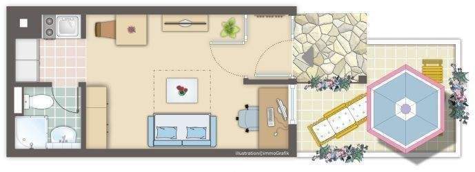 Appartement am Roten Hügel mit Terrasse, Keller und Tiefgaragenstellplatz
