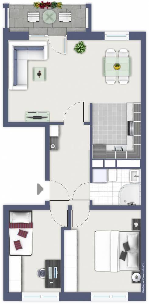 3-Raumwohnung mit Dusche – Chemnitz – Vorschaubild 3