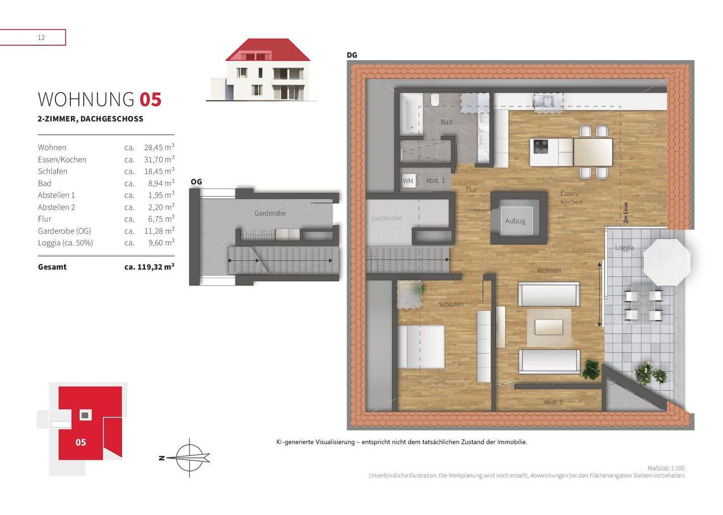 Penthouse-Wohnung in Bad Wörishofen - Modernität trifft auf gefördertes Effizienzhaus 40!