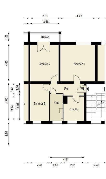 0172-3261193 - 3-Zi.-Altbau - Erstbezug nach vollsanierung - Besichtigung auch am WE