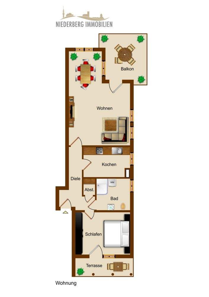 Großzügige helle 2 Zimmer mit 2 Balkonen in guter Lage Nähe Barmer Anlagen/Toelleturm! – Wuppertal – Vorschaubild 9