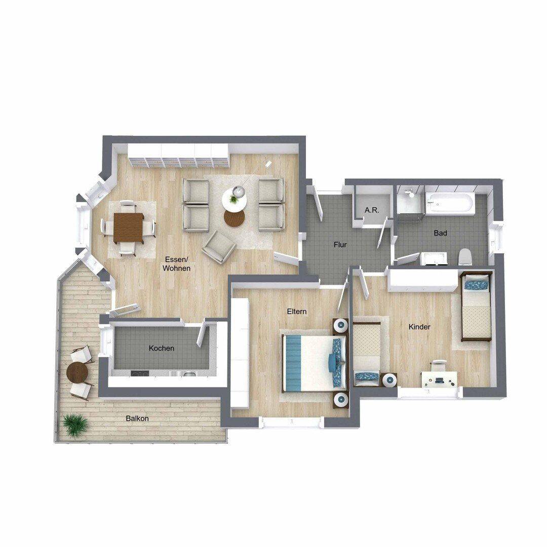 Helle 86 m² 3 Zimmer Wohnung mit Balkon & Keller in Hachenburg Krankenhaus