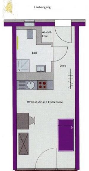Für Studenten! modernes 1 Zi. Appartement in zentraler Lage – 91052 Erlangen – Vorschaubild 2