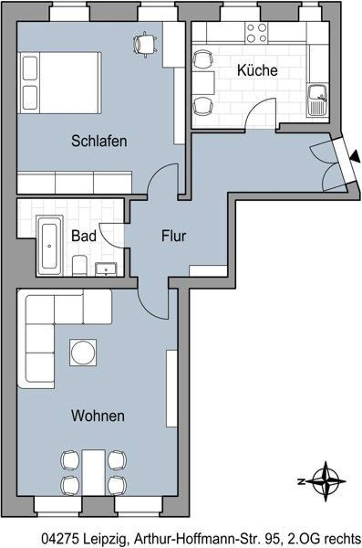 2 Zimmer, Küche, Bad - wird aktuell für Sie renoviert - in der Südvorstadt! – 4275 Leipzig – Bild 1 von 6